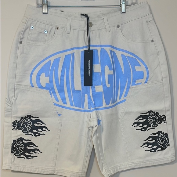 Civil Regime Graphic Jean Shorts - Picture 1 of 8